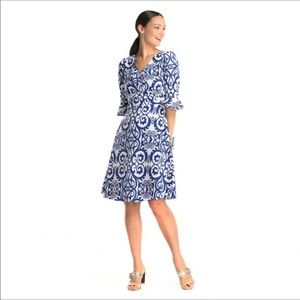 Blue and white dress